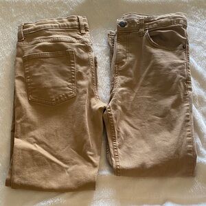 Cat & Jack Tan khaki straight stretch Kids Jeans 14 Husky